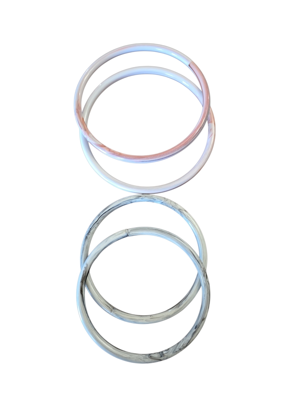 Hand Bag Handles - Pink & Gray